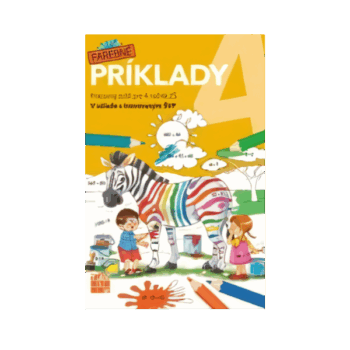 Pracovný zošit Farebné príklady 4 – hravé cvičenia na precvičovanie matematiky pre 4. ročník ZŠ, formát A4, 40 strán.