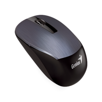 Bezdrôtová optická myš GENIUS "NX-7015" v oceľovej sivej farbe, USB pripojenie, 1600 dpi, symetrický dizajn pre obe ruky, 3 tlačidlá.