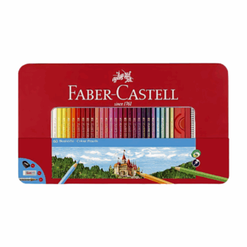 Súprava 60 farebných pasteliek Faber-Castell v plechovej krabičke s príslušenstvom