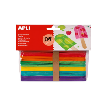 APLI Špachtle drevené farebné 40ks