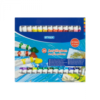 Farby akrylové 12ml x 26ks, Stylex