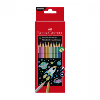Metalické farbičky Faber-Castell, 10ks
