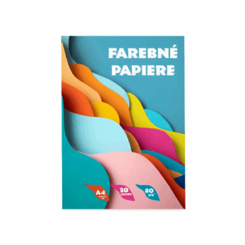 Sada farebného papiera A4 – 20 listov, 10 farieb pre školské a kreatívne využitie.
