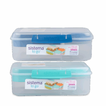 Sistema TO GO trojkomorová krabička s nádobou na jogurt a dvomi táckami – objem 1,65 l, vhodná na obed alebo desiatu