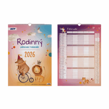 Rodinný nástenný kalendár 2026 – veľký formát s priestorom na poznámky pre celú rodinu.