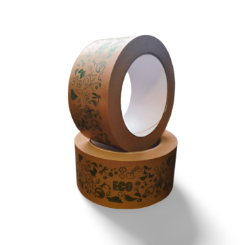 Hnedá ekologická papierová lepiaca páska Kraft Paper Tape 50 mm x 50 m s Hot Melt lepidlom.