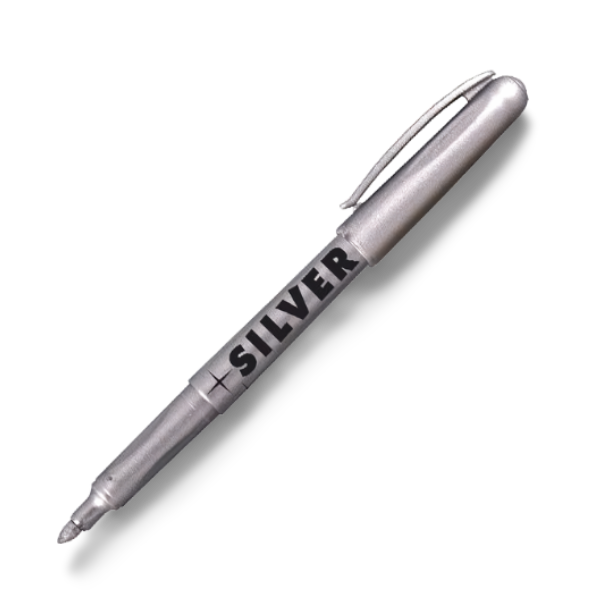 Strieborný popisovač CENTROPEN na kreatívne písanie, kreslenie a dekorácie so sýtym a lesklým atramentom.