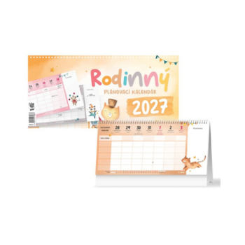 Rodinný stolový kalendár 2027 s týždenným kalendáriom a plánovacími samolepkami